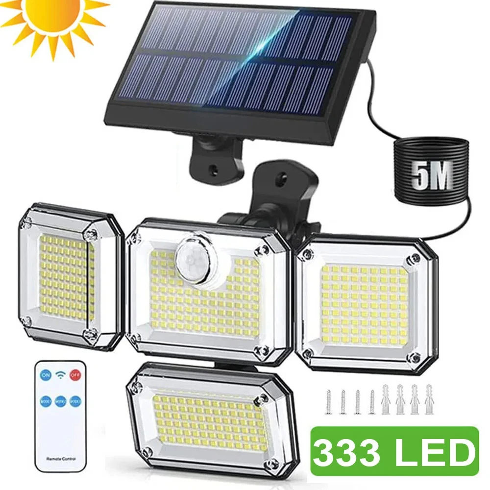 

192 LED Solar Lamp Outdoor 348Wall Lamp IP65 Waterproof Spotlights Lamp Motion Sensor Solar 3 Mode Street Light Garden Decor