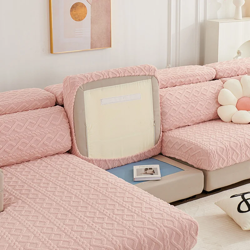 Plush Sofa Cover All-inclusive Universal Anti-cat Scratch Sofa Cushion Cover Simple Modern Elastic Sofa Hat 2