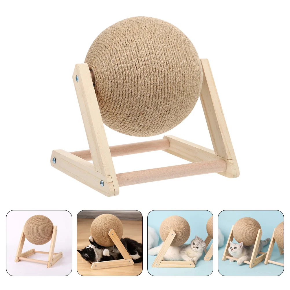 

Cat Scratcher Toy Cat Scratching Ball Toy Natural Sisal Rope Cat Scratching Ball Scratcher with Ball Cat Exercise Wheel For Cats