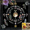 Botanical Moon Altar Cloth Tarot Mat Triple Moon Flower Spread Tarot Reading Cloth Spiritual Oracle Card Pad Divination Tools 2