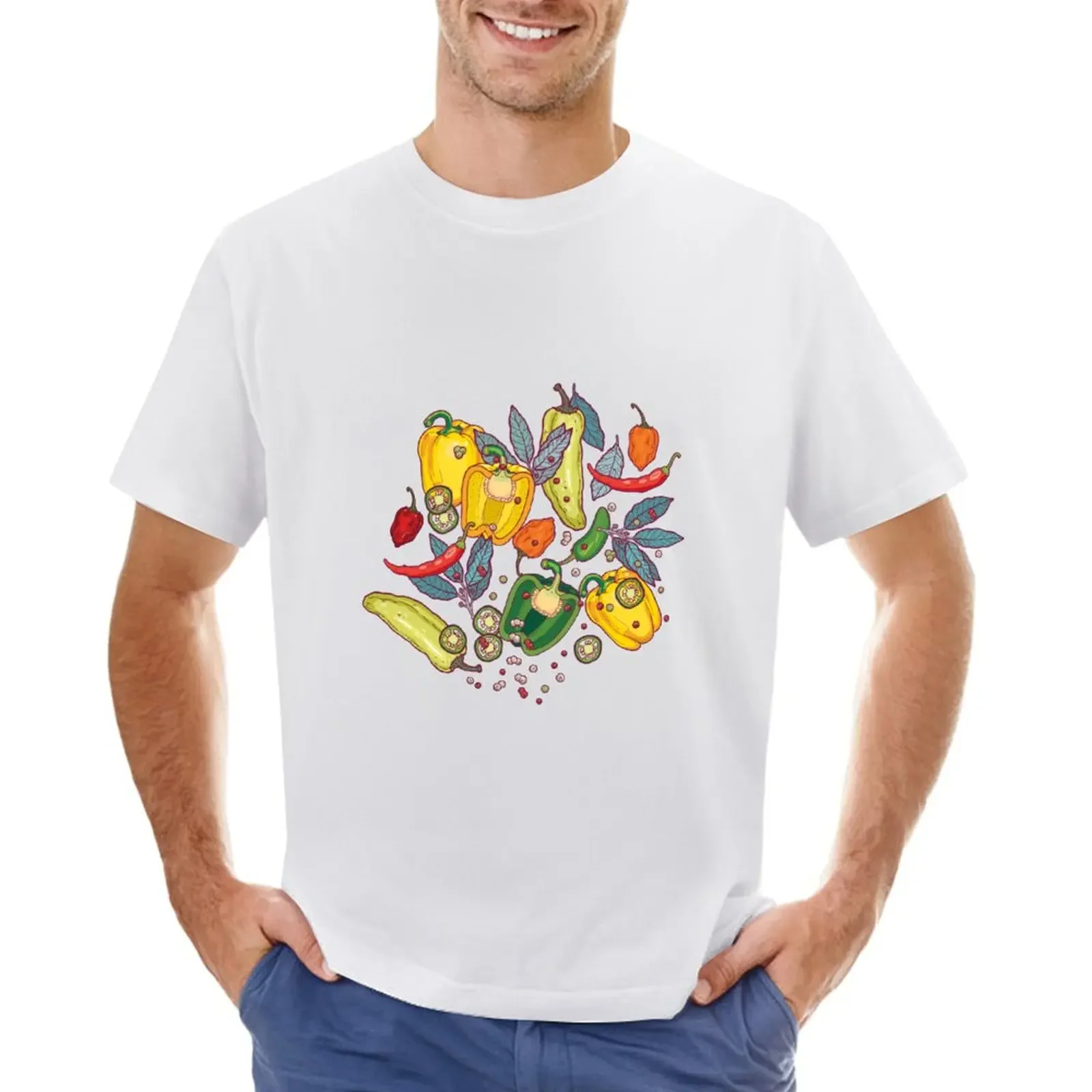 Hot & Spicy 2 T-Shirt Graphics Plain Plus Size T-Shirt Oversize Da Uomo