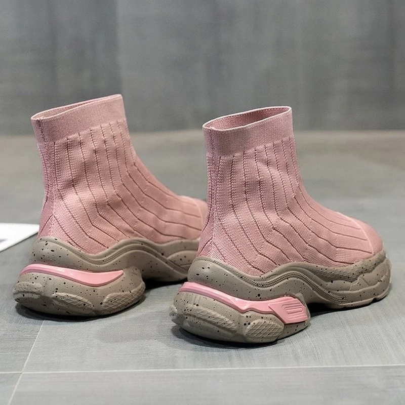 

Women Shoes Fashion Knitted Breathable Platform Sports Shoes Outdoor Casual Shoes Platform Soft Sole Comfortable Walking Shoes