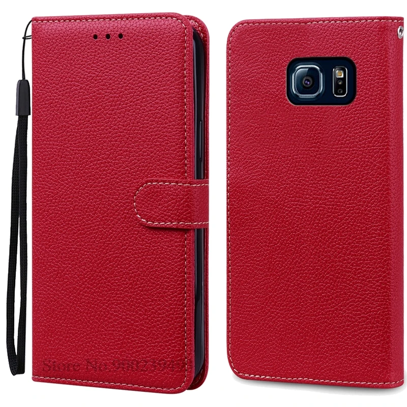 Luxurious Leather Flip Wallet Case for Samsung Galaxy S6 Series - Premium Protection and Style