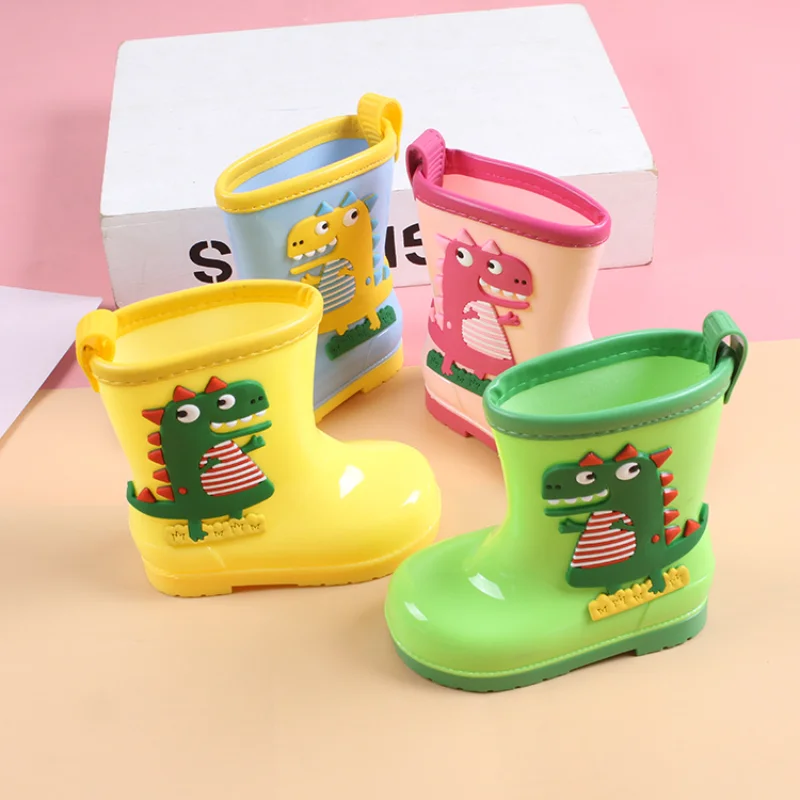 

Children Water Boots Boys Girls Cute Cartoon Rain Boots Infant Toddler Waterproof Anti Slip Rubber Shoes Four Seasons Kids Shoes