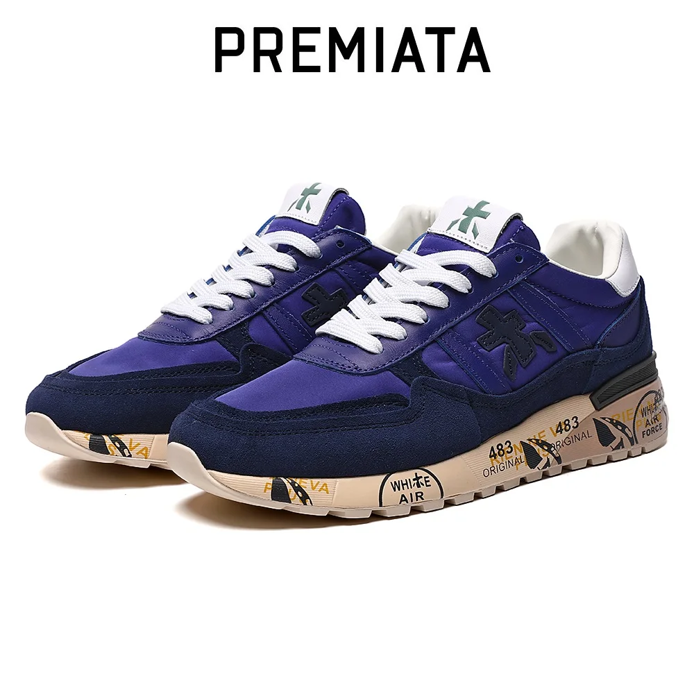 Premiata Luxury Designer Shoes Premiata Runner Sneakers Da Donna Landkmick Tennis Green Midnight Blue White Men'S Coach