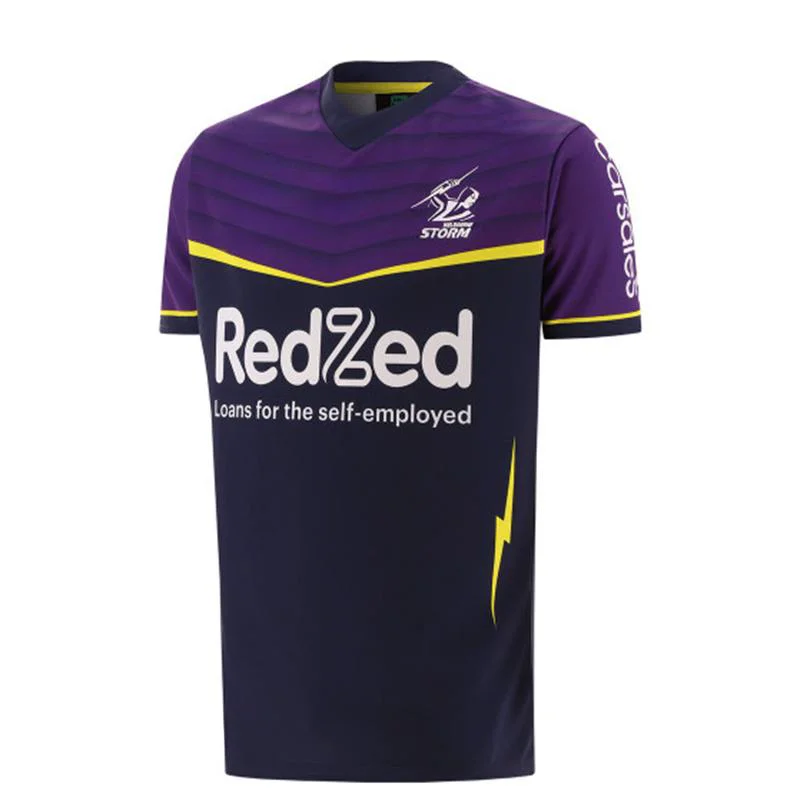 Melbourne Storm-Maillot d'entraînement RugbyJersey pour homme, domicile et extérieur, 2024