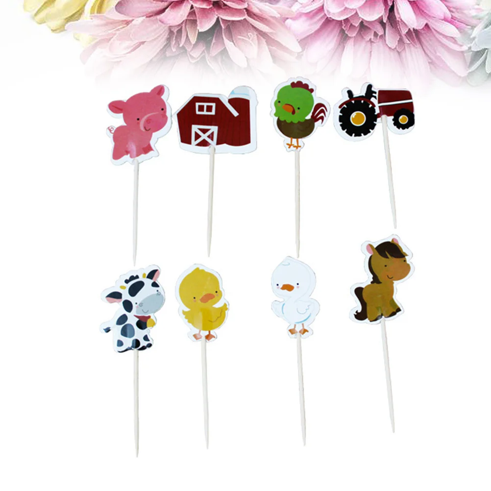 

Farm Tractor Animal Cake Decorations Cake Toppers Adorable Cupcake Decorating Supplies for Party Birthday Ceremony