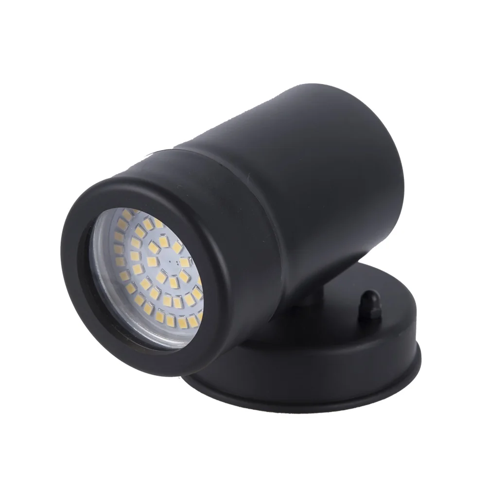 

black plastic led wall light down 5w warm white or white GU10 holder wall lamp