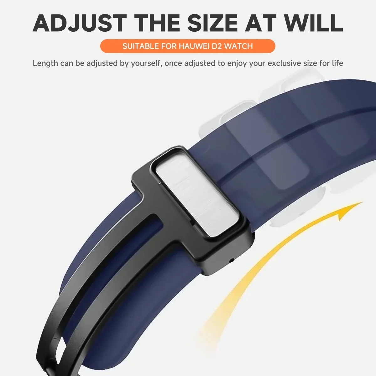 Silicone Sports Band with Magnetic D Buckle and PC Hollow Case - Universal Fit Bracelet