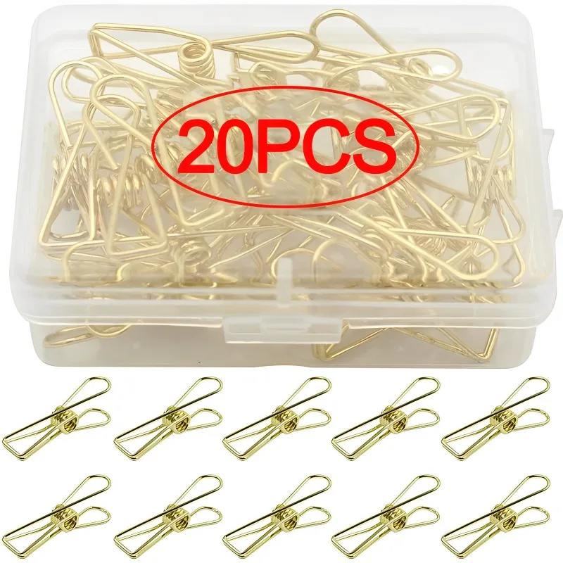 

10/20pcs Tent Light String Fixing Clip Hollowed Out Binder Food Sealing Bag Outdoor Camping Awning Metal Skeleton Dovetail Clips