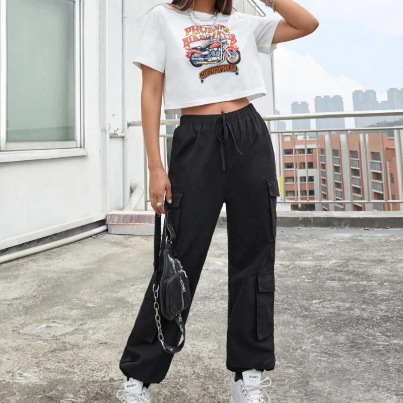 Sweatpants Women Harajuku Pants Streetwear Trousers Hip Hop Women's Pants Multi Pocket Street Workwear Loose Straight Leggings fashion men s jeans casual multi pocket denim trousers everyday men s jeans street workwear hip hop slim stretch cargo pants