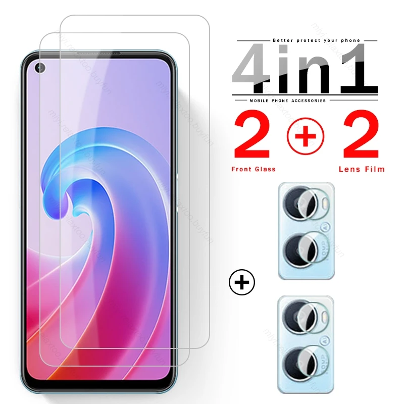 

4 In 1 Camera Protective Glass For Oppo A96 4G 2022 Screen Protector Tempered Glass Film On Appo A 96 96A OppoA96 CPH2333 6.59"