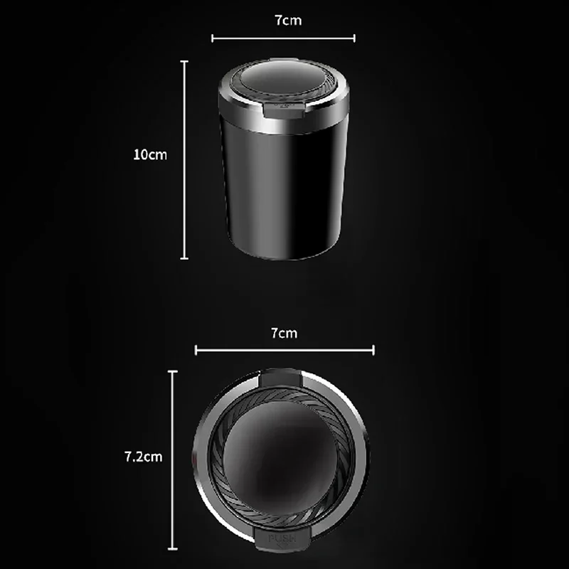 LED 조명이 있는 새로운 자동차 재떨이, 범용 합금 재떨이, 자동차 난연성 담배 홀더 재떨이, 자동차 용품 1개