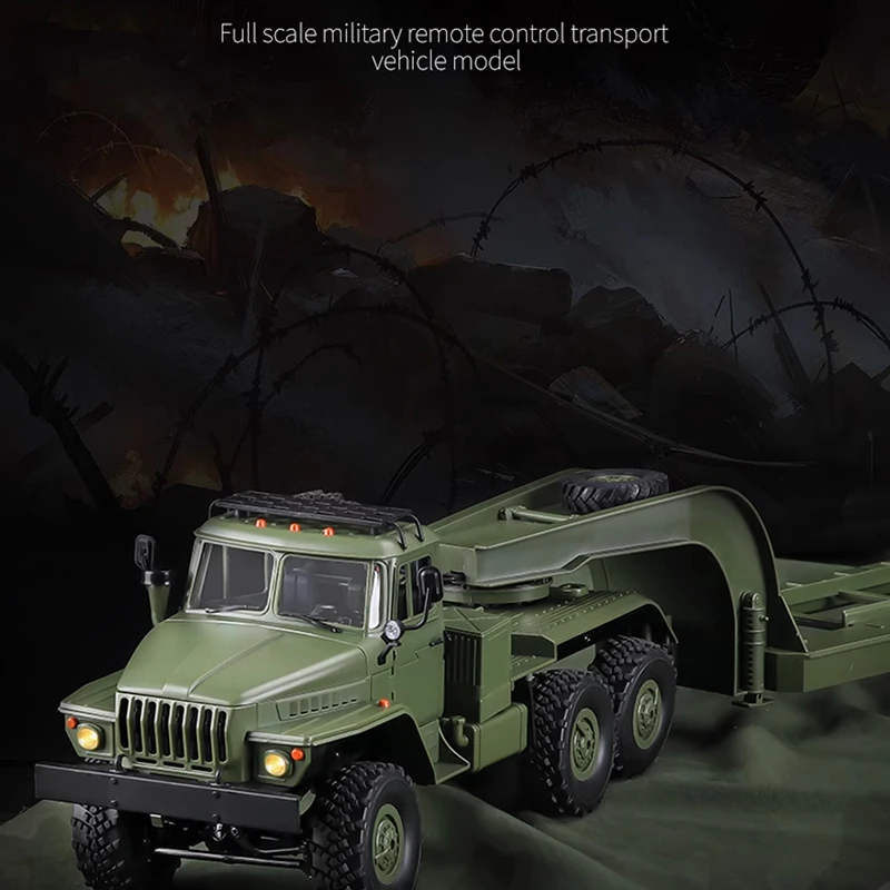 New Product 1: 16 Remote-Controlled Transport Vehicle Full Scale Military Ural Trailer Military Card 6-Wheel Drive Toy Boy Gifts 2
