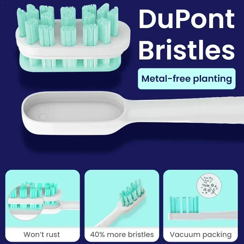Description Picture 6 of item10pcs Replacement Brush Heads for Iconic Brand Mijia T300/T500/T700 Sonic Electric Toothbrush Soft Bristle Nozzles with Caps Vacuum