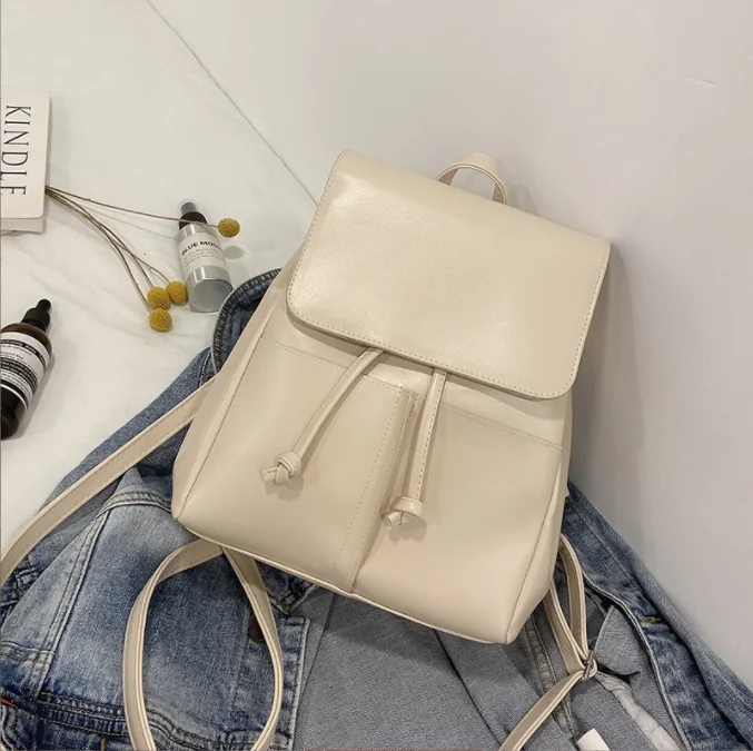 

2022 New Women Casual Backpack Fashion PU Bags Ladies Travel Bag Pack