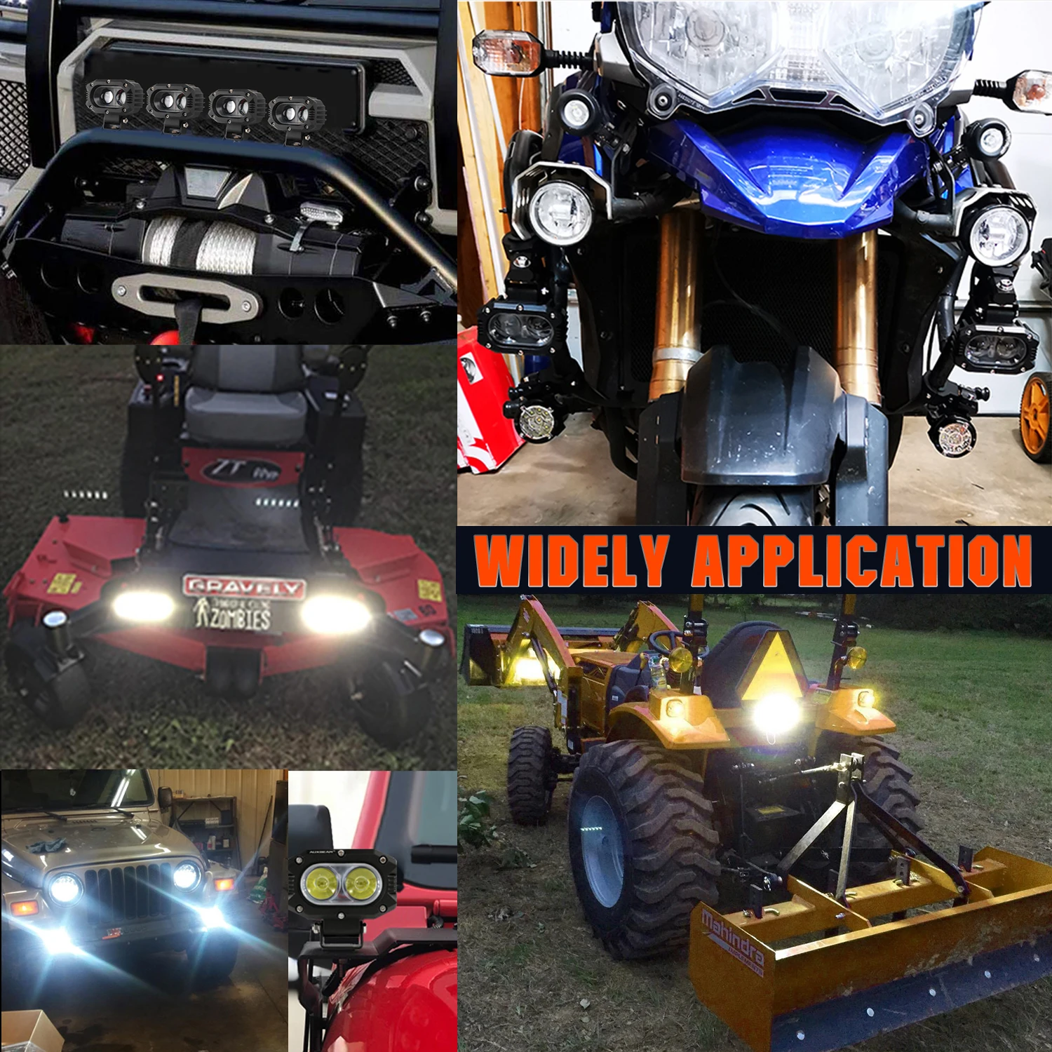 LED Driving Motorcycle Fog Lights Flood Beam Spot Light LED Work Light Bar For Offroad Trucks ATV SUV UTV