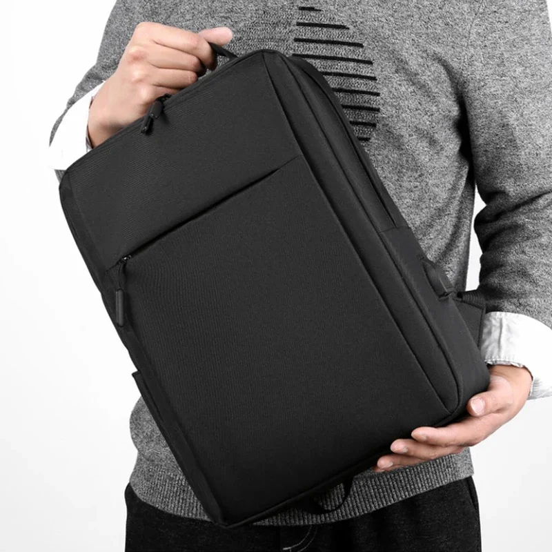 Zaino per Laptop da 15.6 Pollici, Zaino da Viaggio in Nylon per Uomo, Zaino per Computer con Ricarica USB, Zaini Scolastici Impermeabili per Uomini - immagine 6