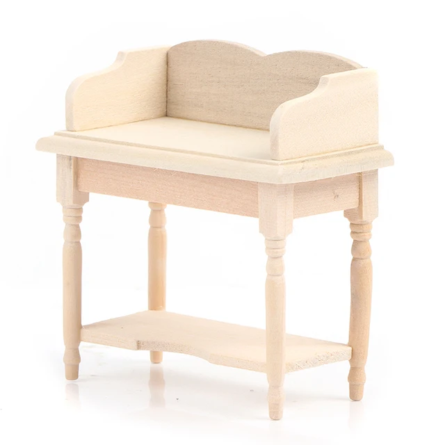 1pc 1:12 Dollhouse Miniature Wooden Desk Table Model Doll House Furniture Toys Accessories Christmas Gift 6