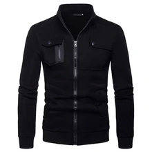  2022 New Men's Jacket Stand Collar Slim Fit Cardigan Cozy Zip Coat Slant Pocket Jacket 
