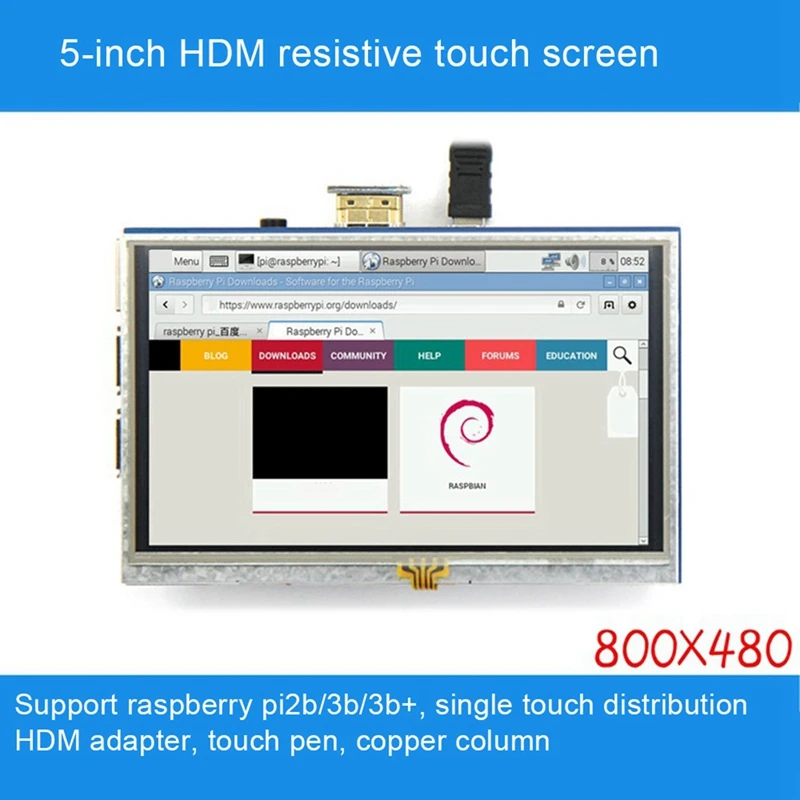 HFES  480x800  ġ ũ,   4 3B +, PC, ٳ ÷ HDMI ȣȯ  5 ġ