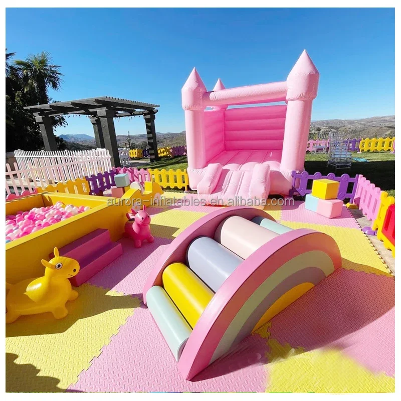 Commercial Kids White Playground Equipment Inflatable Soft Play