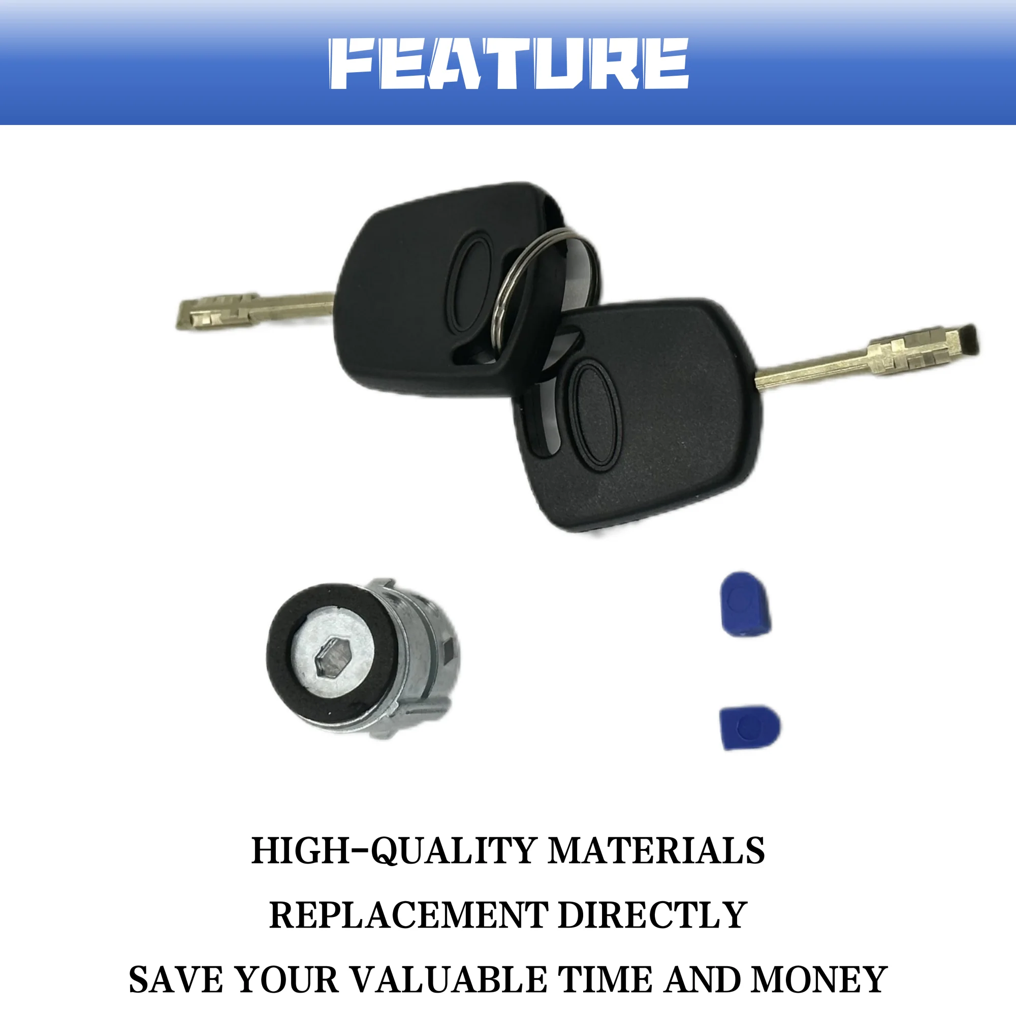 Copgge Kit De Serrure De Porte à Carburant Avec 2 Clés Compatibles Avec Ford Transit Connect 4 Portes 2.0L 2010 2011 2012 2013 2S6Z-5828624-A 2S6Z5828624A