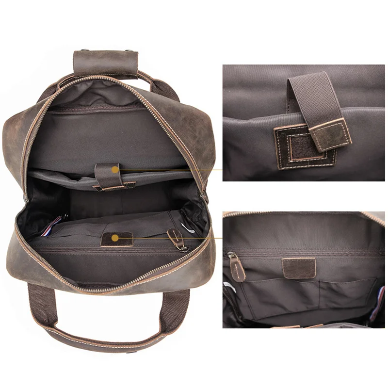 Leather Backpack With Handle For Men