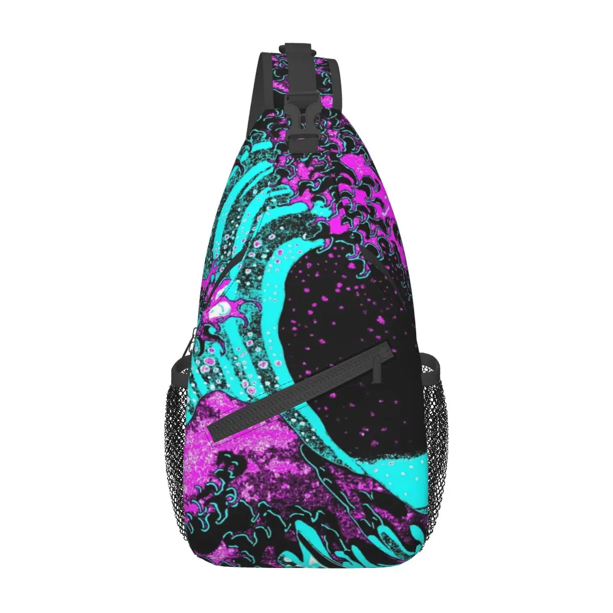 

Aesthetic The Great Wave Off Kanagawa Hokusai Chest Bag Holiday Large capacity Travel Cross chest bag Customizable