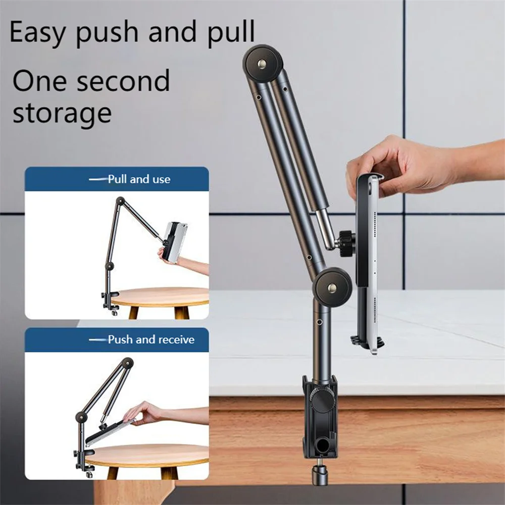 360 Adjustable Long Arm Tablet Holder Stand for 4 To 12.9inch Tablet Smartphone Bed Desktop Lazy Holder Bracket Support for IPad