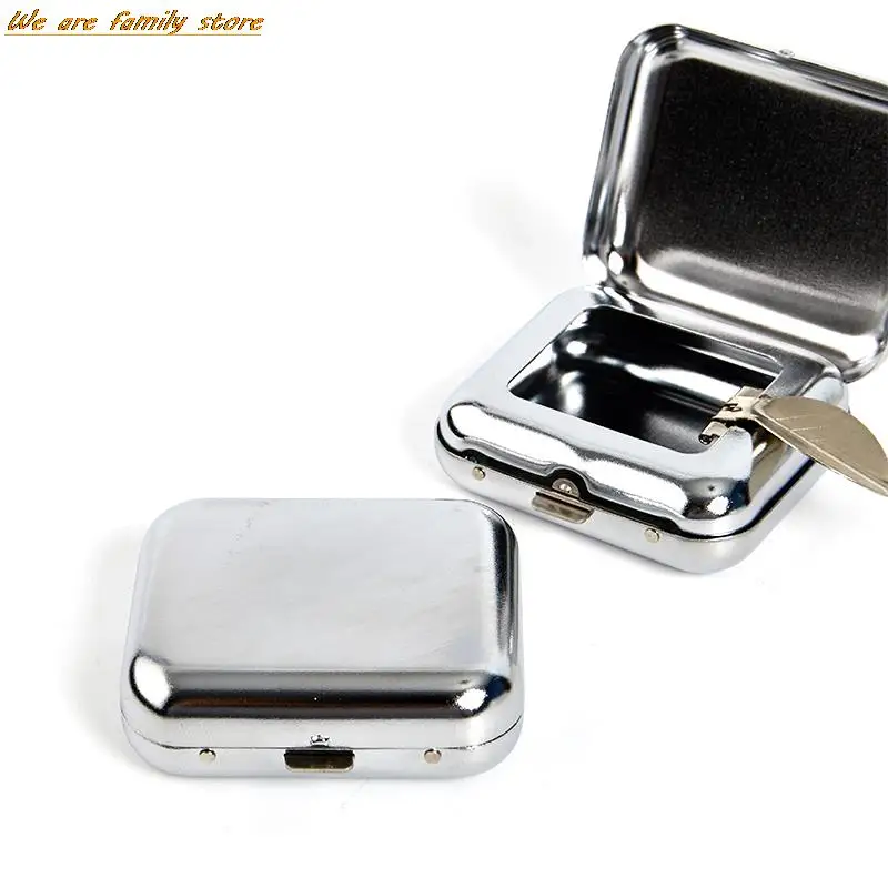 Stainless Steel Square Pocket Ashtray metal Ash Tray Pocket Ashtrays With Lids Portable Ashtray portable ashtray cigarettes ashtray stainless steel ashtray metal ashtray