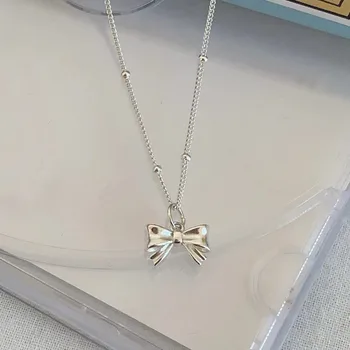 Shiny Butterfly Necklace Exquisite Silver Chain Necklace Ladies Wedding Party Jewelry Gift Female Wholesale