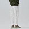 New Autumn Winter Men's Baggy Jeans White Korean Soft Stretch Casual Denim Cropped Pants Male Fashionable Straight Trousers 3