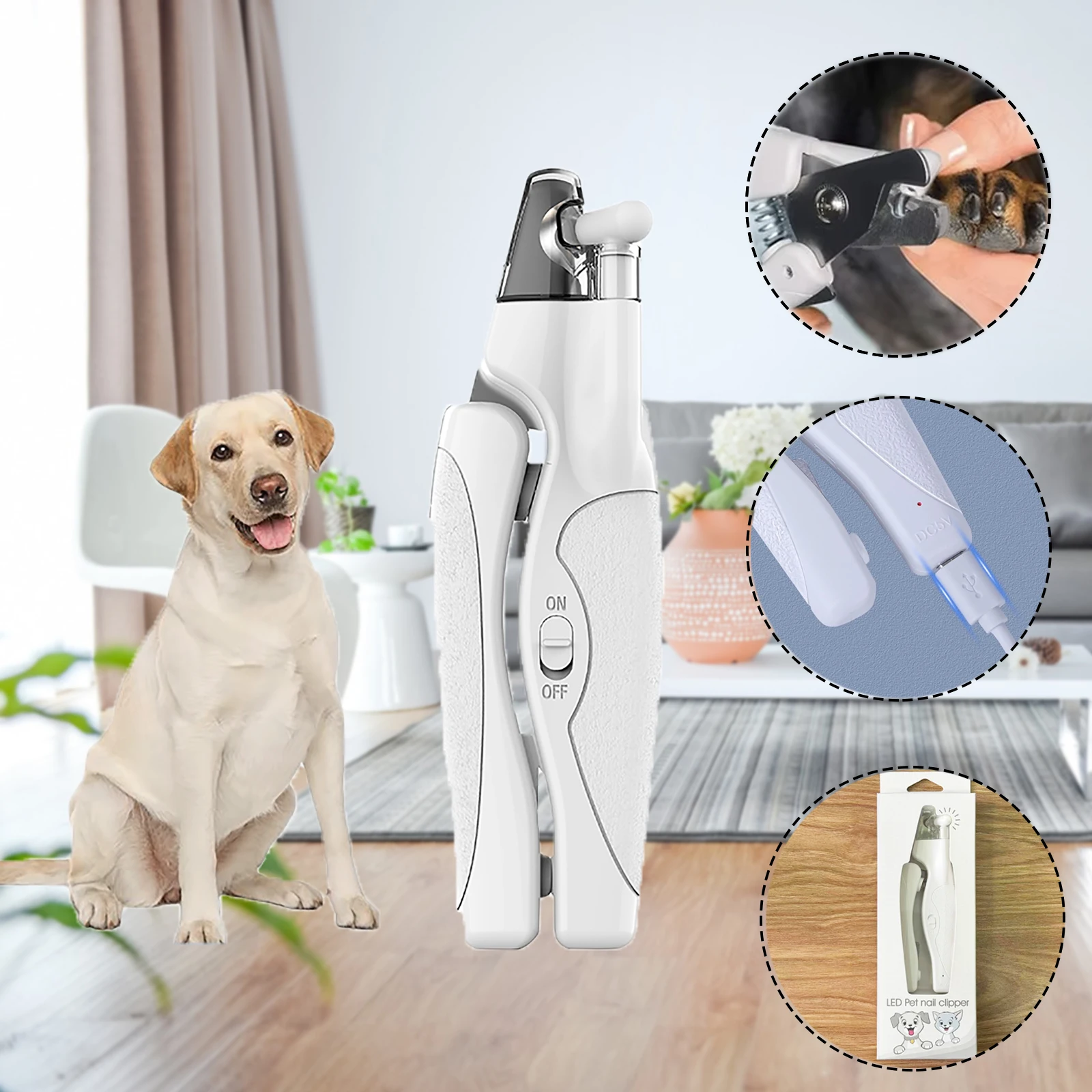 LED Pet Nail Clippers Professional Cats Claw Blood Line Scissors Dog Nail Trimmer Grooming Cutter for Animals Pet Supply pet nail clipper pet nail scissors