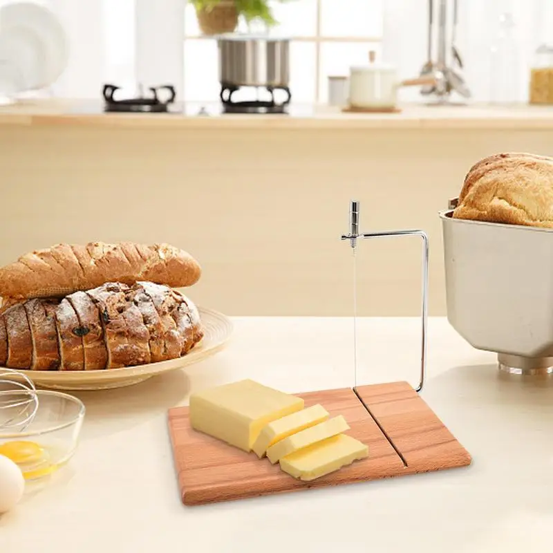 

Wood Cheese Slicer Cheese Board With Slicer Kitchen Utensil Tools Multi Purpose Platter For Meats Bread Dessert Soap Loaf