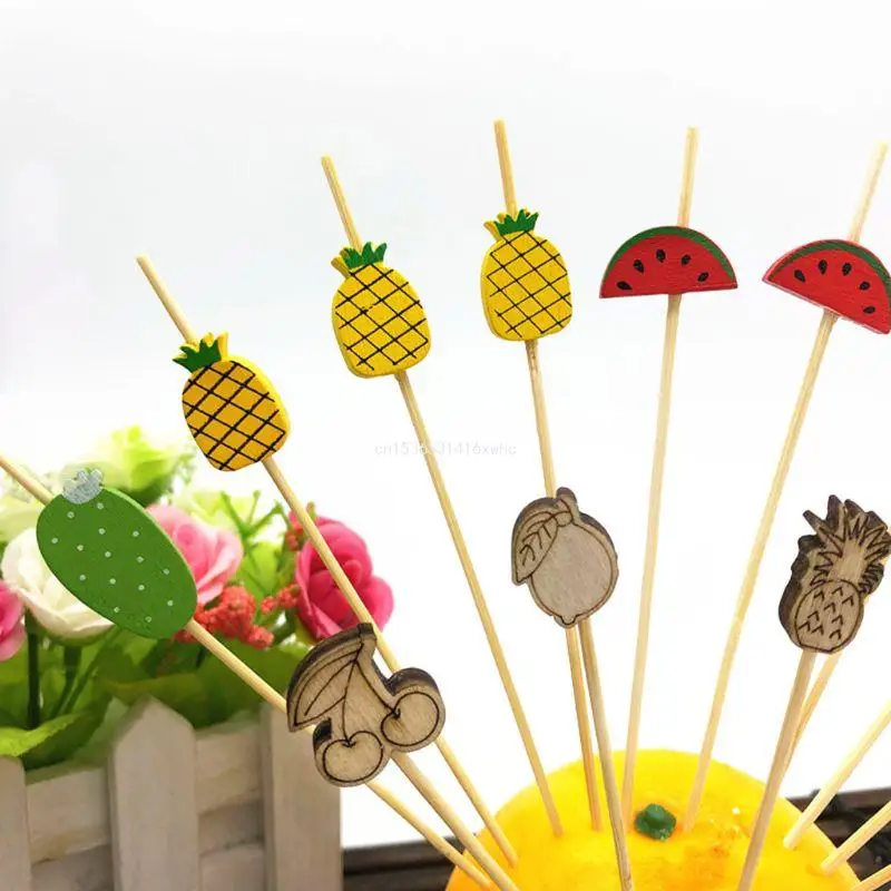 Appetizer Skewers Bamboo Cocktail Picks Toothpicks 100 Pcs food toothpicks bamboo sticks food picks