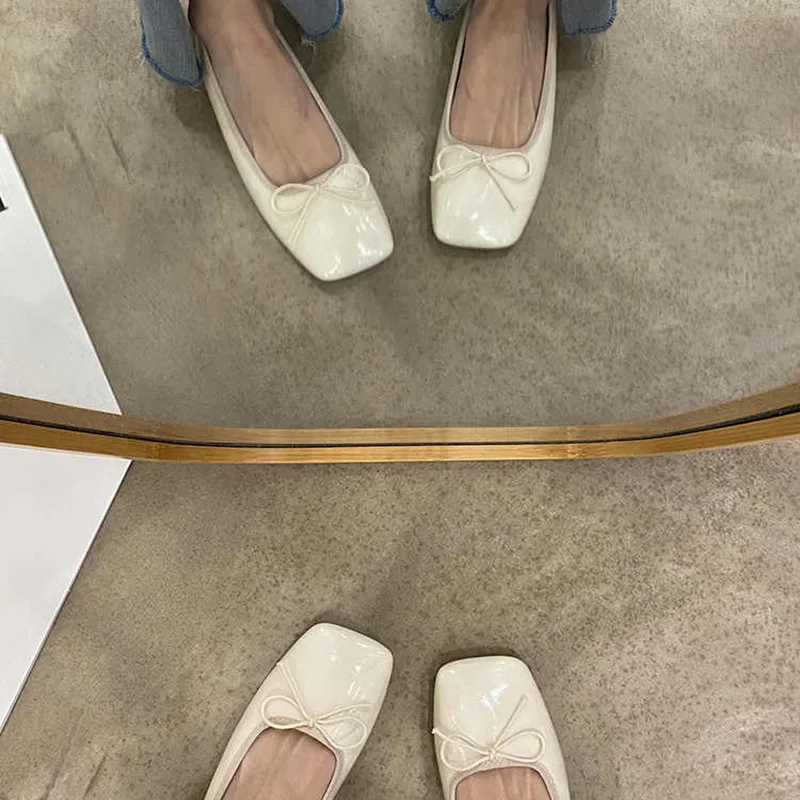 Slip On Women Ballet Flats Fashion Butterfly-knot Shoes 2025 Spring Ladies Elegant Street Style Mary Jane Shoes 3