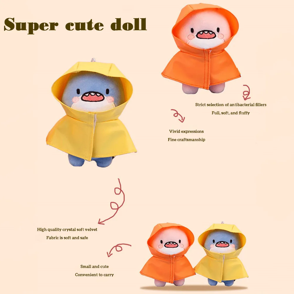 Cute Raincoat Fats Sharks Doll Keyrings Stylish Backpack Keyrings Pendant For Key Handbag Decor 2