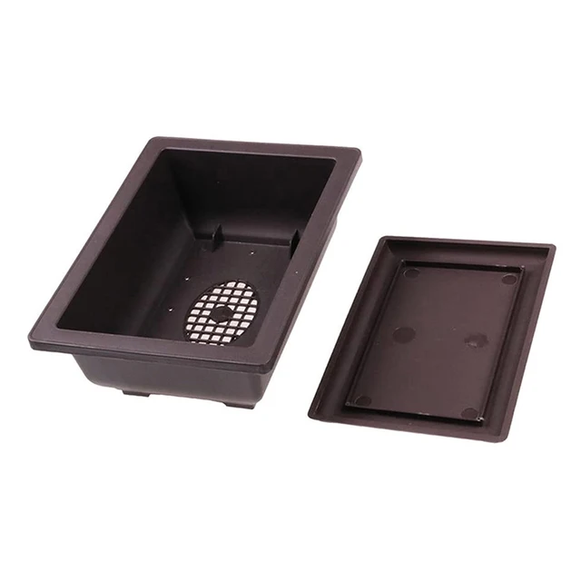 1PC Flower Pot Imitation Plastic Balcony Square Pots Flower Bonsai Bowl Nursery Basin Planter Imitation Rectangle Flower Pot 5