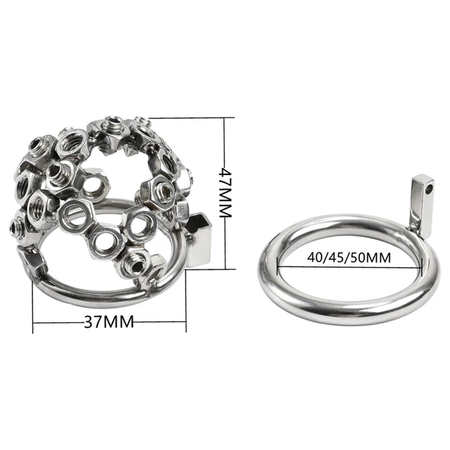 Stainless Steel Penis Lock Chastity Cage Screw Thread Small Male Metal Penis Cage Bondage Belt Cock
