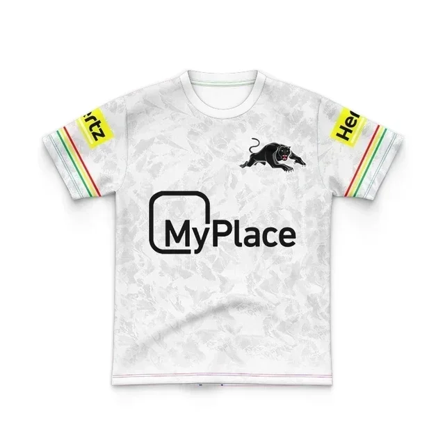 thumbnail image 1 of Camiseta de rugby de entrenamiento local/visitante/de local de Penrith Panthers 2024 para niños - Talla para hombre: 16-26 (nombre y número impresos) Calidad superior, 1 of 5