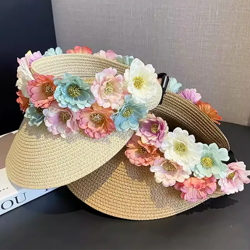 

Шляпа женская с искусственным цветком, пустая Панама с крупным покрытием, Пляжная складная, от солнца