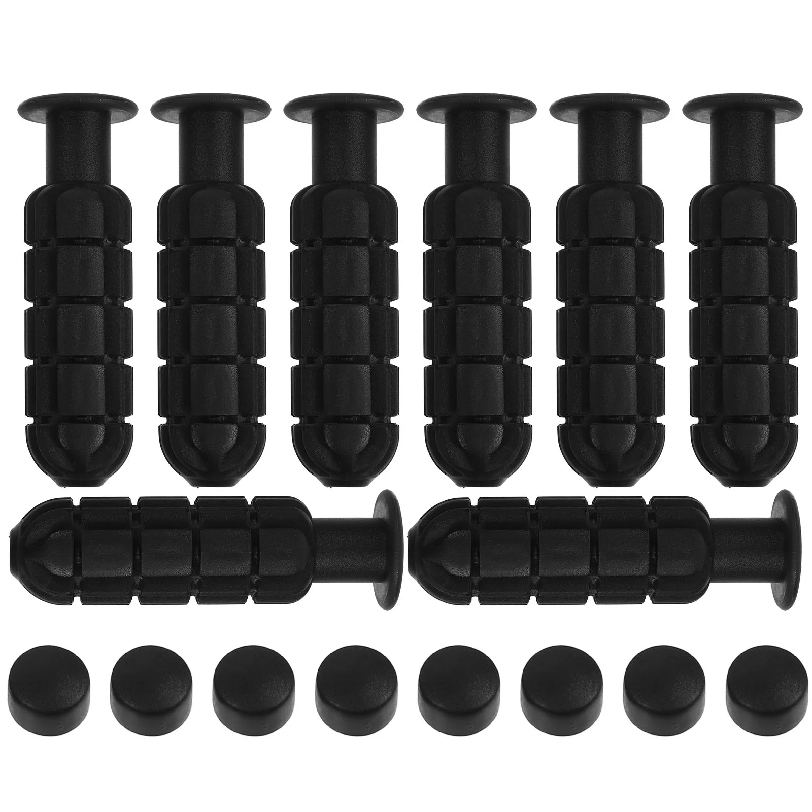 8pcs 4824 Black Foosball Handles Anti Skid Table Football Machine Grips Sturdy PP Replacement Parts Child Friendly Soccer Game