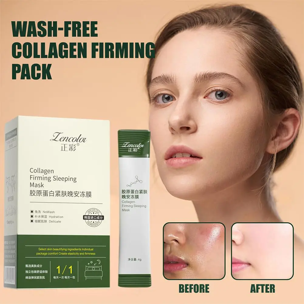 

Korean Collagen Firming Mask Protein Face Skin Care Wash-Free Sleeping Face Hydrating Masks 4ml*20pcs Anti-aging Moisturizi R1Q3