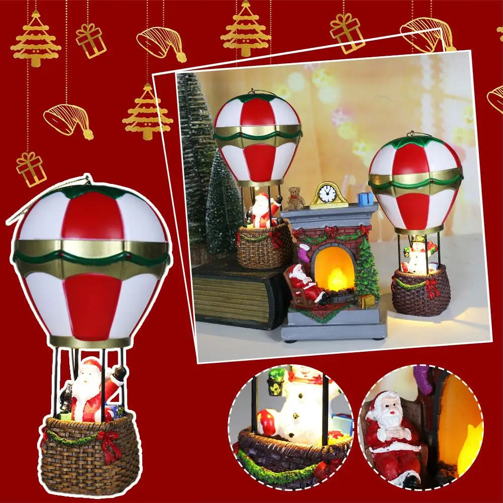 

Christmas Resin Ornaments Christmas Glow Elderly Man Gift Ornaments Night Light Decorative Fireplace Christmas