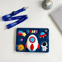 Cute Case with Rocket Stand for iPad mini 1 2 3 4 5 (With Straps)