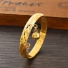 4PCS Gold/Silver Color Openable 45MM*8CM Baby Bangle Arab Ethnic Flower Dubai Kids Bracelet Child Jewelry Birthday Party Gifts 3