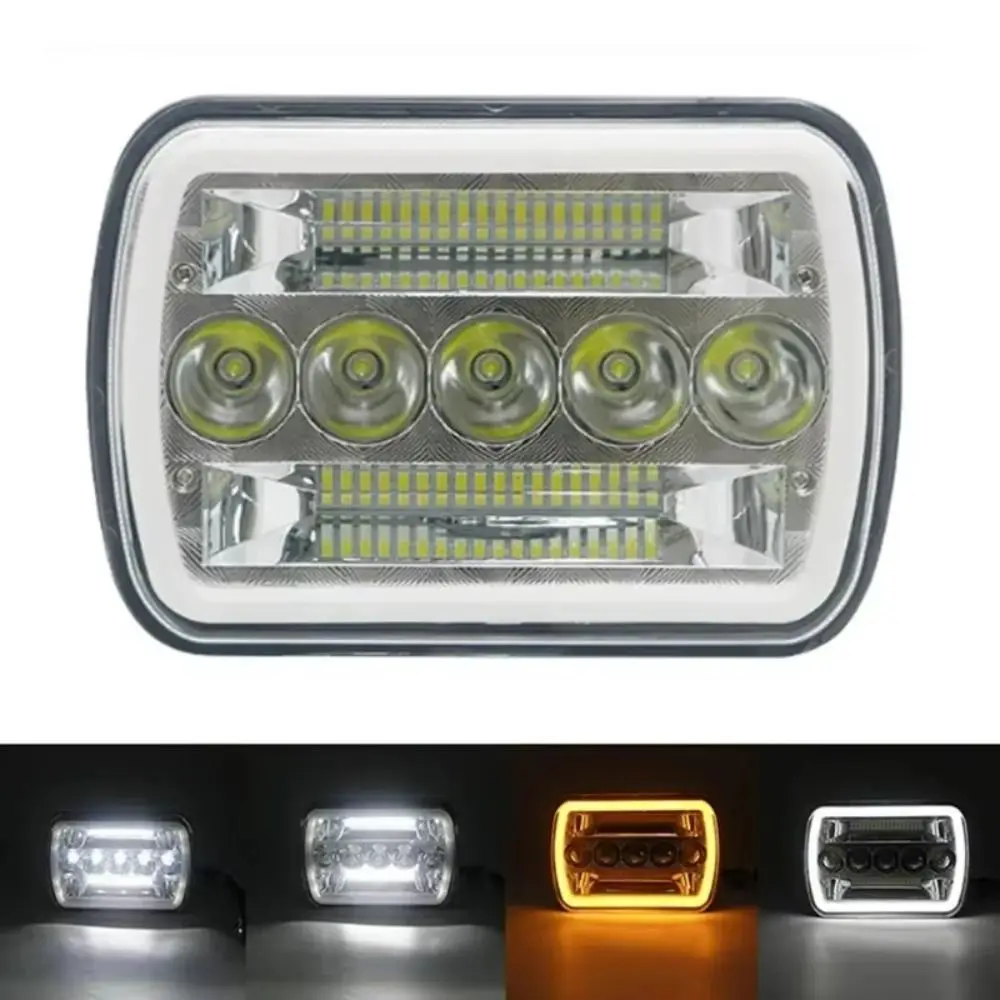 앰버 DRL LED 헤드라이트 6000K 화이트 사각 디자인 자동차 헤드램프 LED 기술 4 모델 헤드라이트 어셈블리
