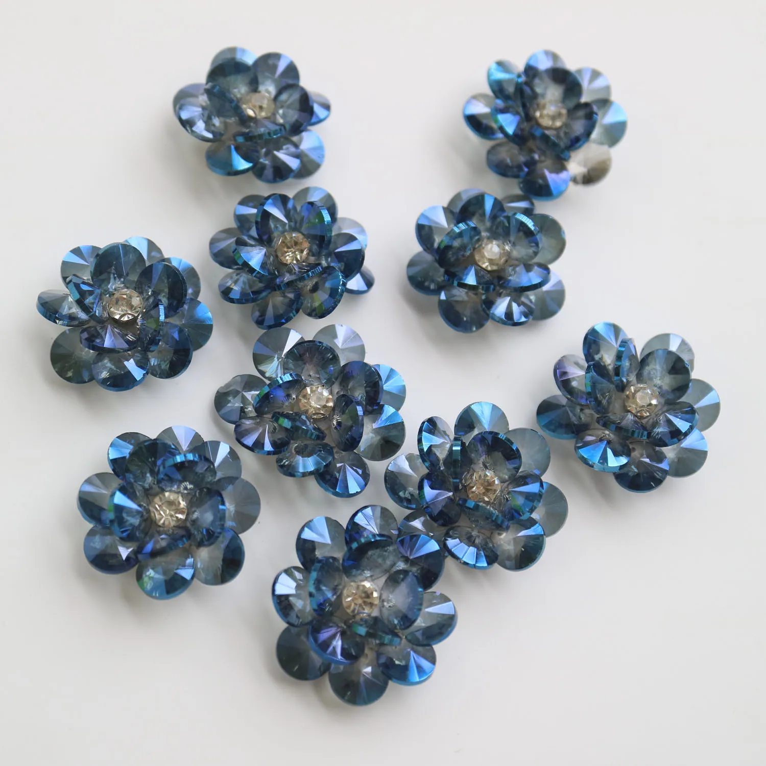 10 Stück/Set Kristallperlen-Applikationen für Kleidung zum Aufnähen, Blumen-Dekorationspatches, bestickte Applikationen für Kleidung – Detail 14