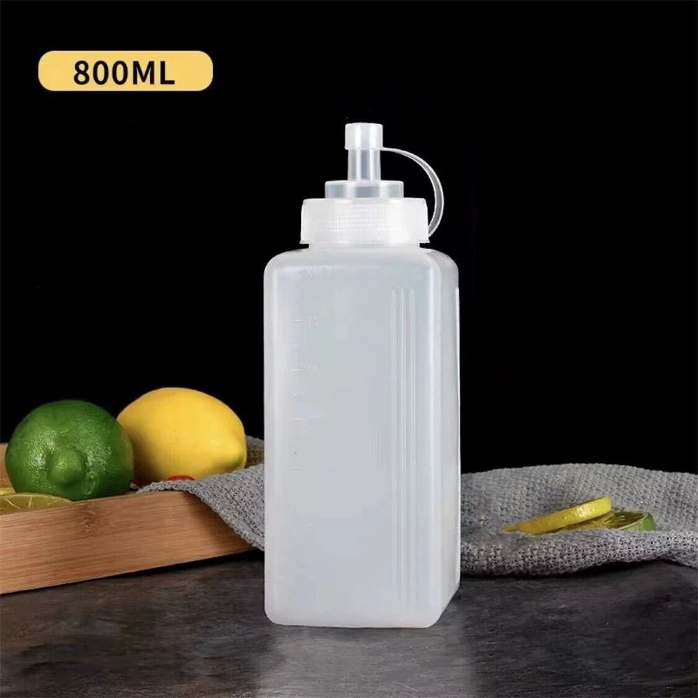 800/1000 ml Kunststoff Squeeze Sauce Flasche Großkaliber Dressing Flasche Gewürz Flasche Küche Gewürz Spender Gadgets – Detail 7